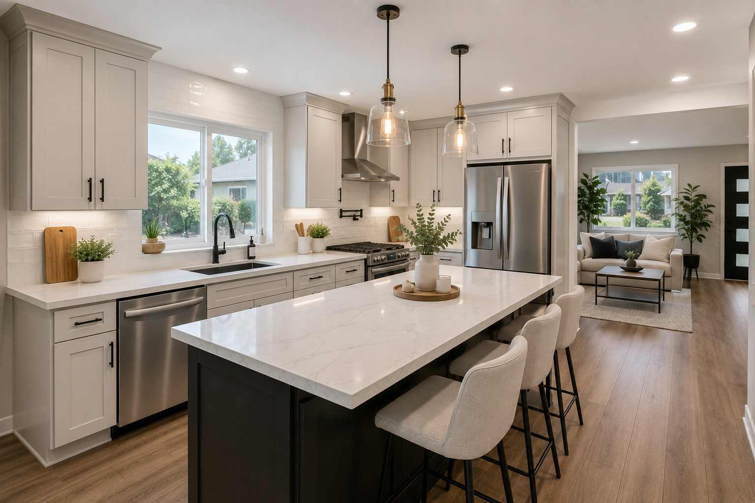 Completed contemporary kitchen project