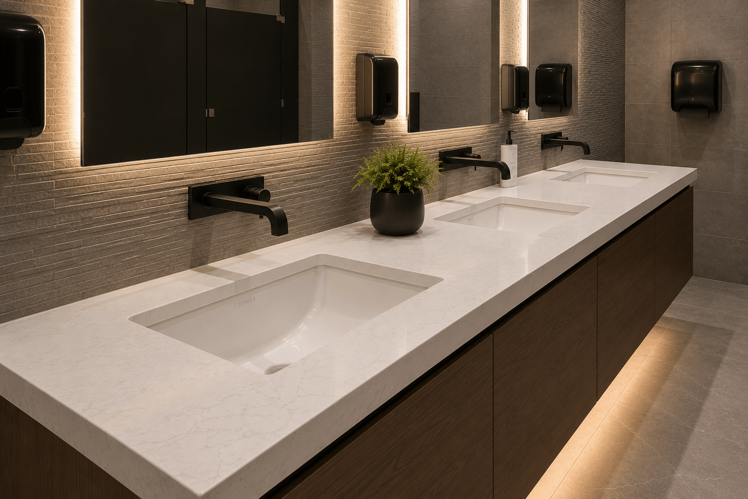 Luxury Commercial Bathroom Remodel in Beverly Hills, view 5